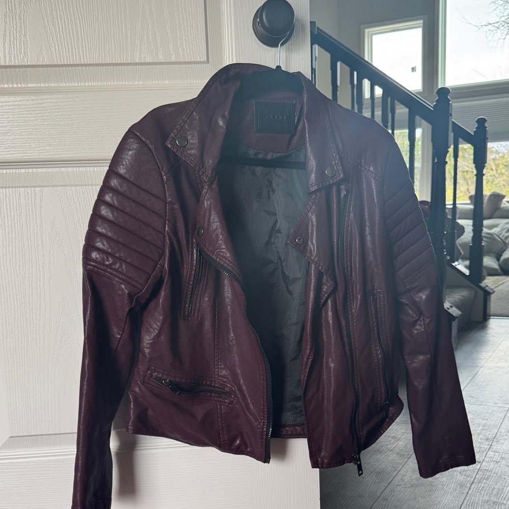 Blank NYC Deep Burgundy Leather Jacket